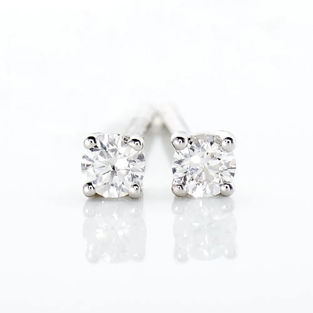 Boucles D'oreilles Puces Victoria Or Blanc Diamant|Marc Orian Clearance
