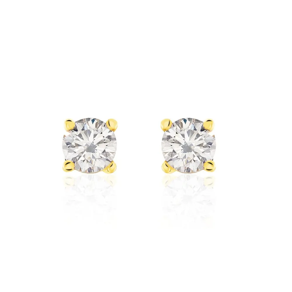 Boucles D'oreilles Puces Victoria Or Jaune Diamant|Marc Orian Outlet