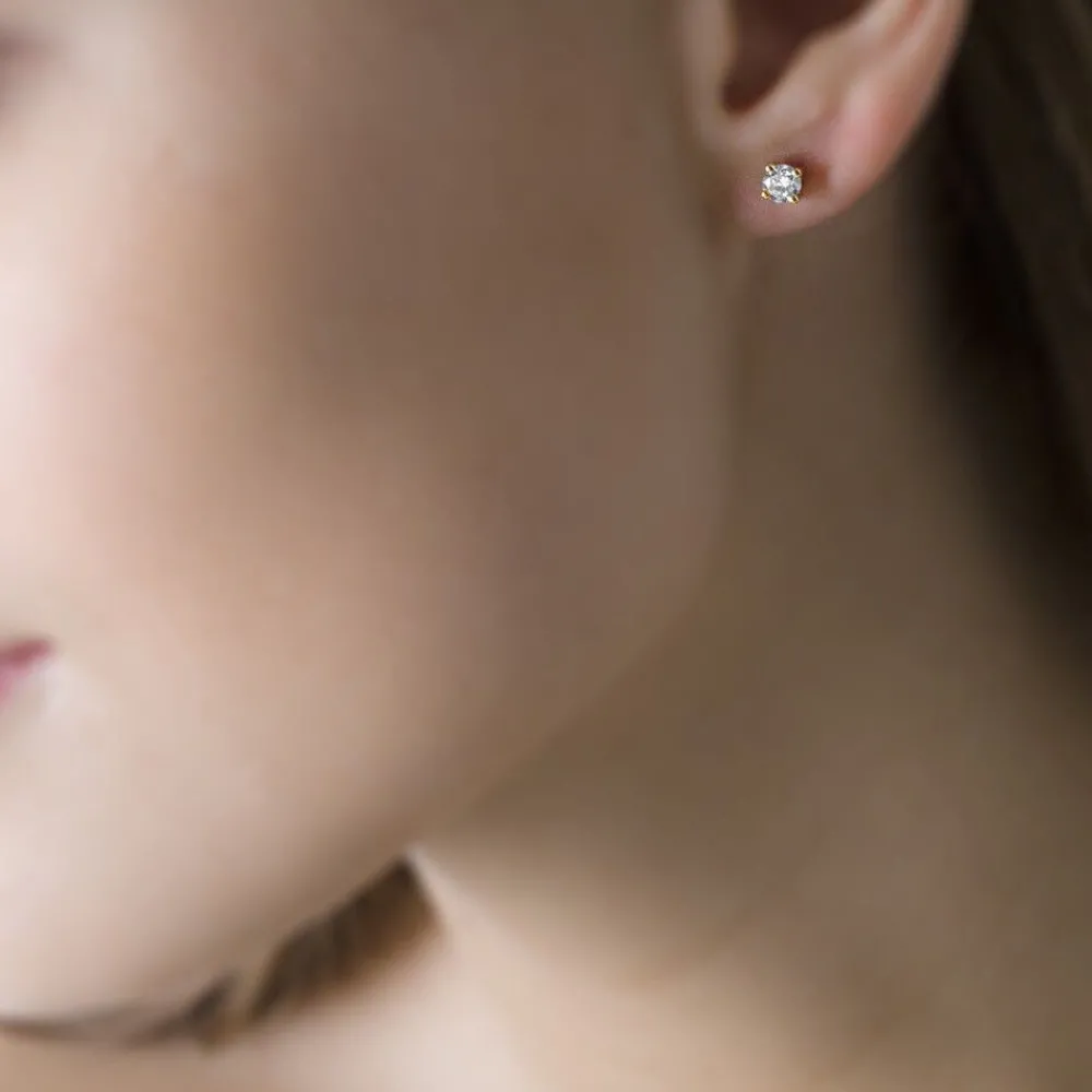 Boucles D'oreilles Puces Victoria Or Jaune Diamant|Marc Orian Outlet