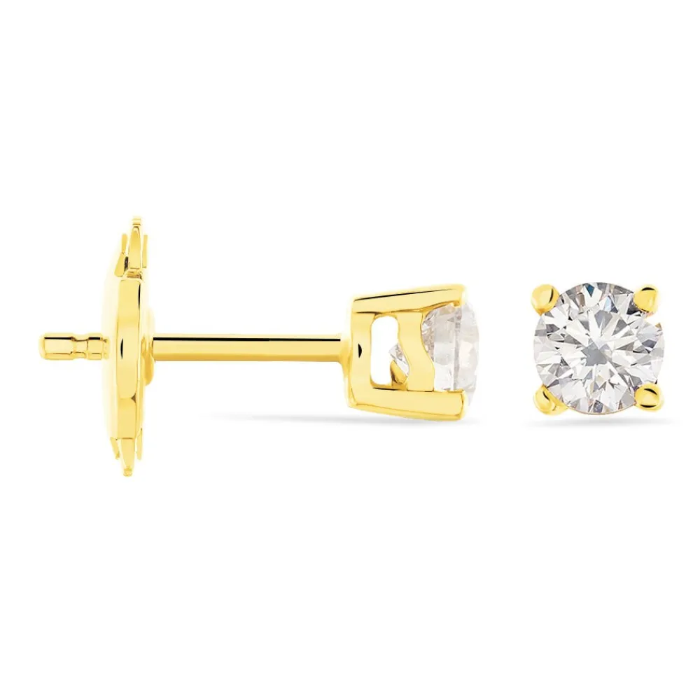 Boucles D'oreilles Puces Victoria Or Jaune Diamant|Marc Orian Outlet