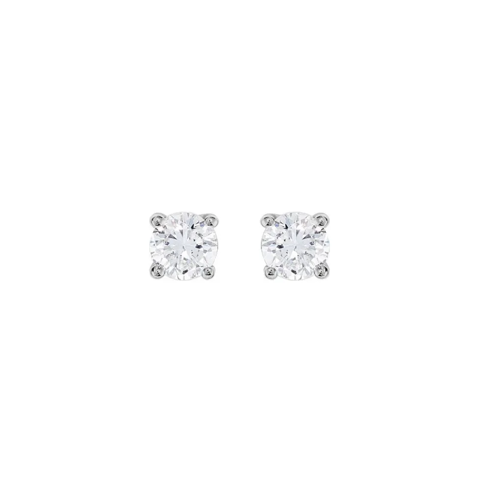 Boucles D'oreilles Puces Victoria Or Blanc Diamant|Marc Orian New