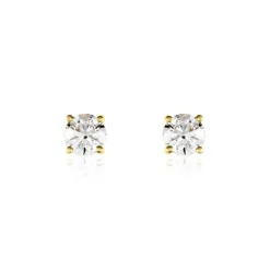 Boucles D'oreilles Puces Victoria Or Jaune Diamant