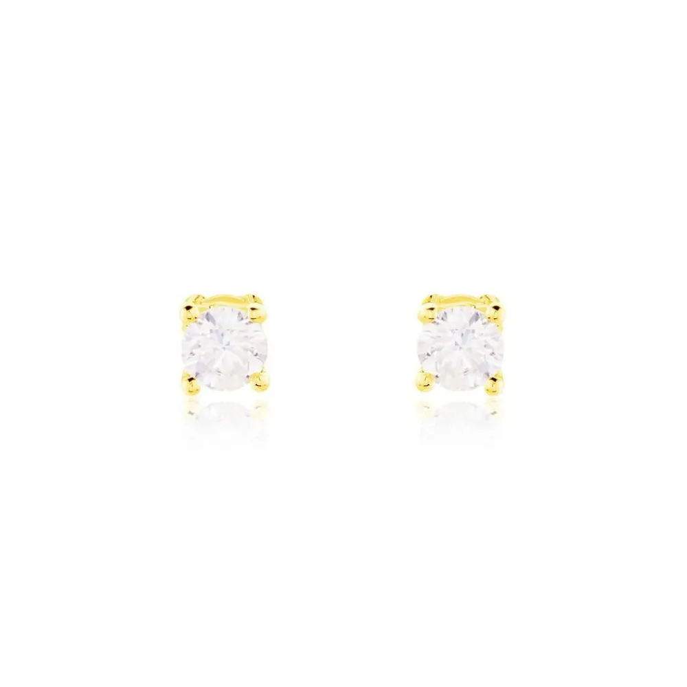 Boucles D'oreilles Puces Victoria Or Jaune Diamant|Marc Orian Best