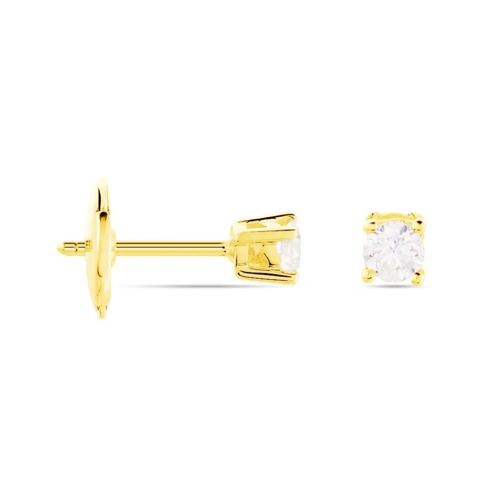 Boucles D'oreilles Puces Victoria Or Jaune Diamant|Marc Orian Best