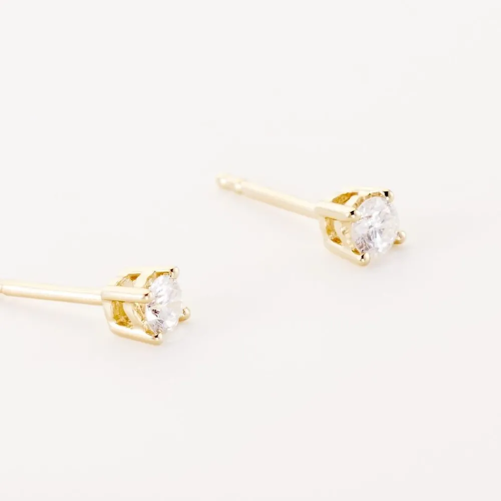 Boucles D'oreilles Puces Victoria Or Jaune Diamant|Marc Orian Best