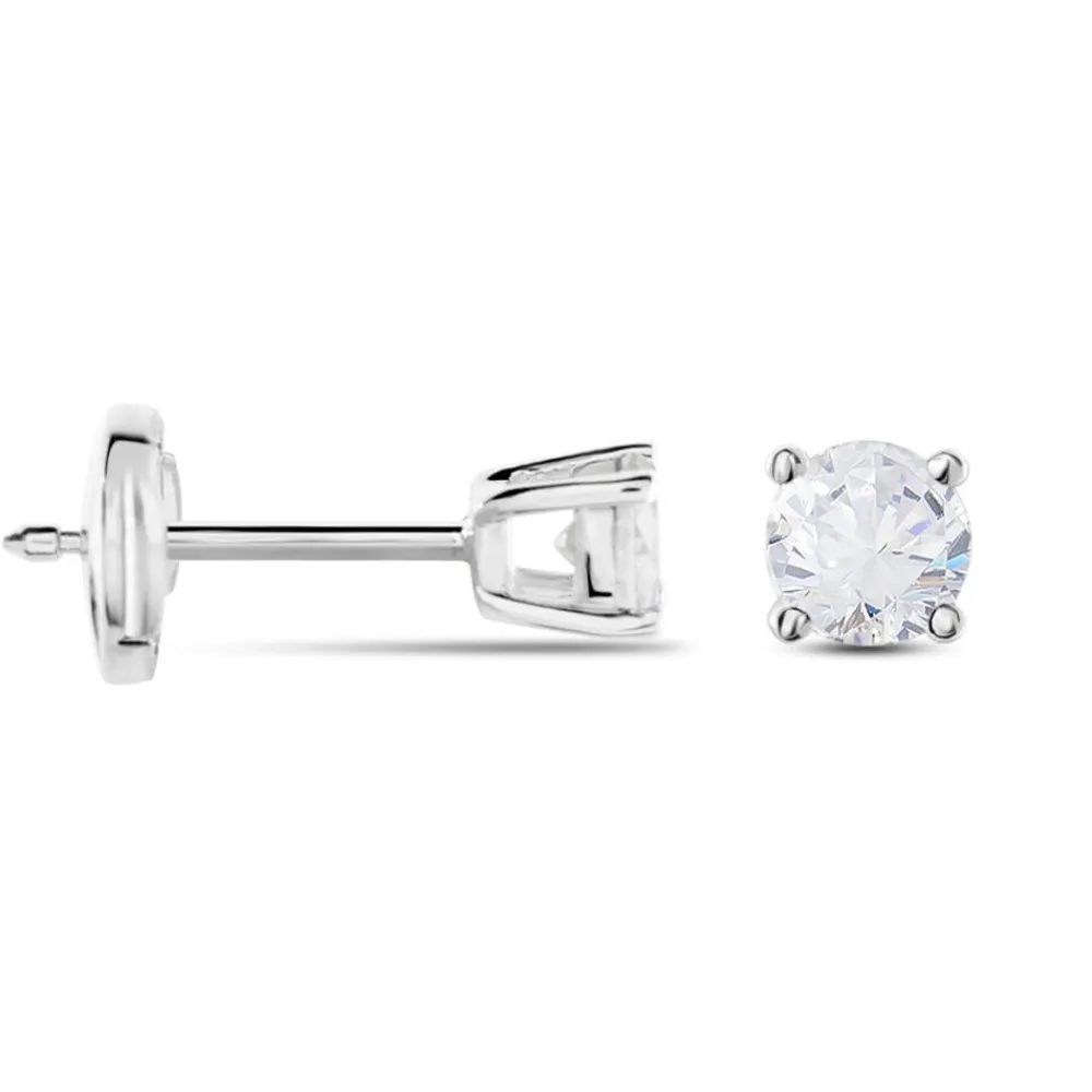 Boucles D'oreilles Puces Victoria Or Blanc Diamant|Marc Orian Outlet