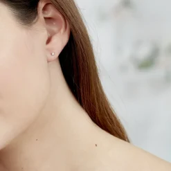Boucles D'oreilles Puces Victoria Or Blanc Diamant|Marc Orian Hot