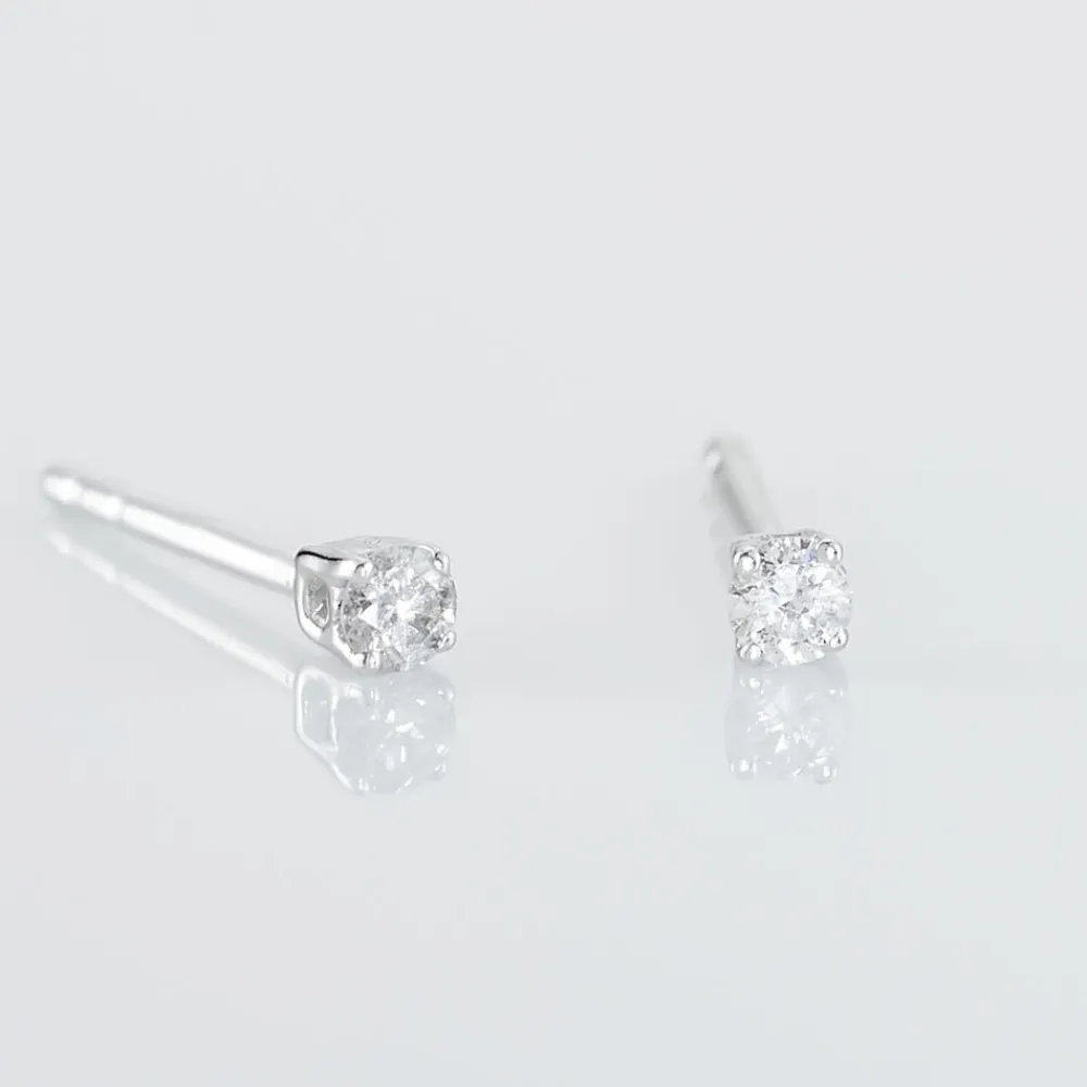 Boucles D'oreilles Puces Victoria Or Blanc Diamant|Marc Orian Hot
