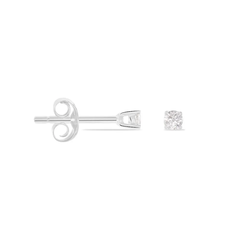 Boucles D'oreilles Puces Victoria Or Blanc Diamant|Marc Orian Hot