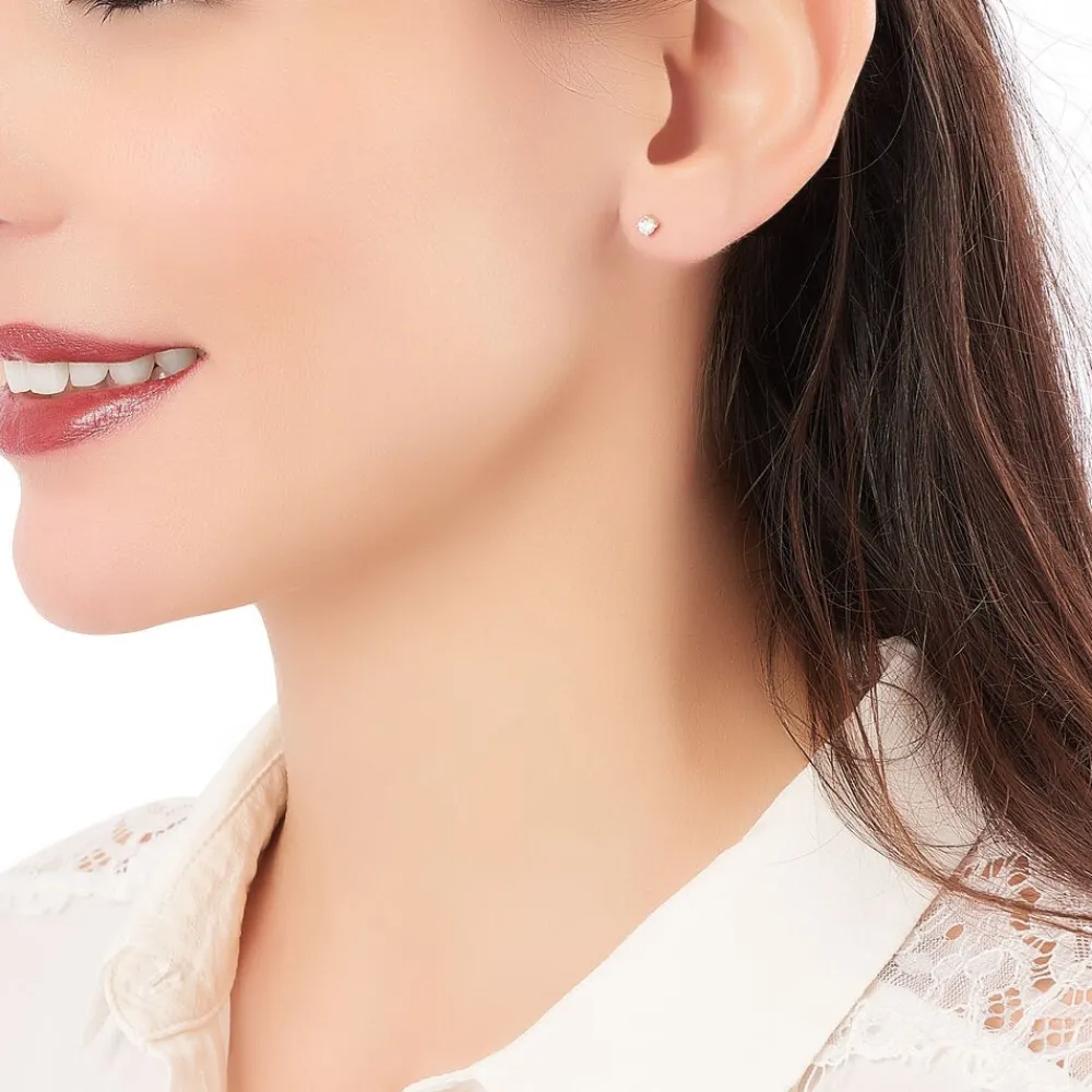Boucles D'oreilles Puces Victoria Or Jaune Diamant|Marc Orian New
