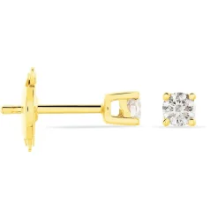 Boucles D'oreilles Puces Victoria Or Jaune Diamant|Marc Orian New
