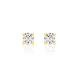 Boucles D'oreilles Puces Victoria Or Jaune Diamant|Marc Orian New