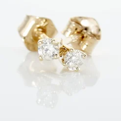 Boucles D'oreilles Puces Victoria Or Jaune Diamant|Marc Orian