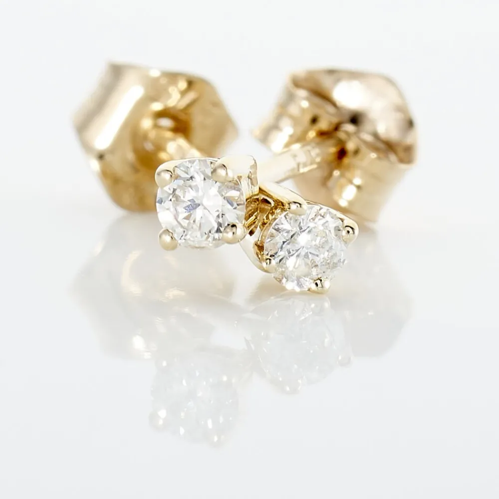 Boucles D'oreilles Puces Victoria Or Jaune Diamant|Marc Orian