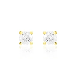 Boucles D'oreilles Puces Victoria Or Jaune Diamant|Marc Orian