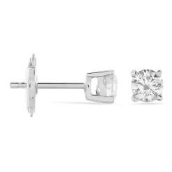Boucles D'oreilles Puces Victoria Or Blanc Diamant|Marc Orian Discount