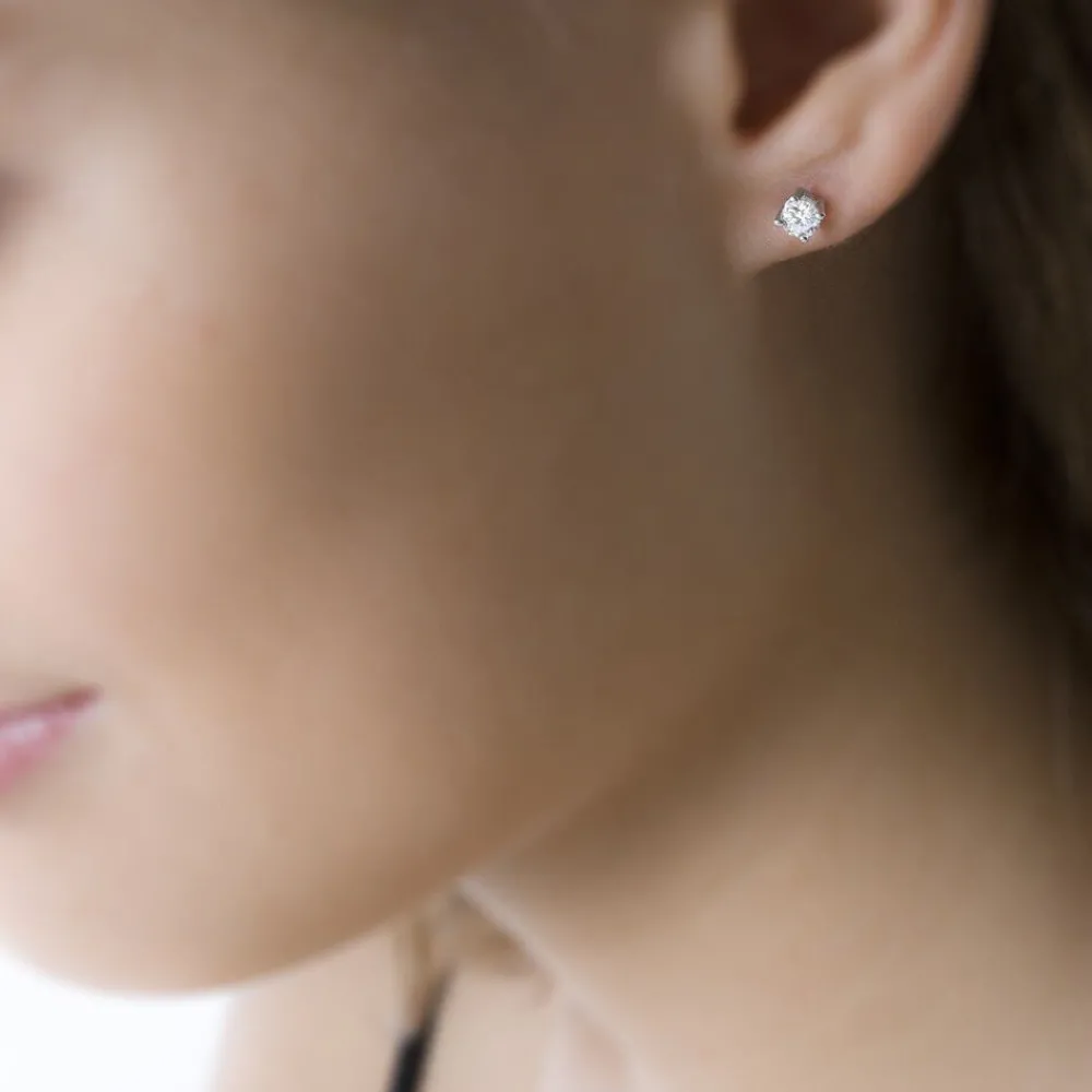 Boucles D'oreilles Puces Victoria Or Blanc Diamant|Marc Orian Discount