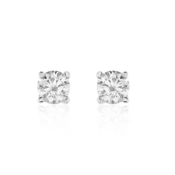 Boucles D'oreilles Puces Victoria Or Blanc Diamant|Marc Orian Discount