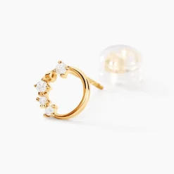 Boucles D'oreilles Puces Wenona Or Jaune Oxyde De Zirconium