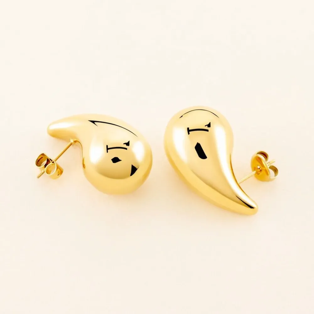 Boucles D'oreilles Puces Xenia Acier Jaune|Marc Orian Hot