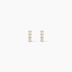 Boucles D'oreilles Puces Youssa Barrettes Or Jaune Oxyde De Zirconium