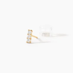 Boucles D'oreilles Puces Youssa Barrettes Or Jaune Oxyde De Zirconium