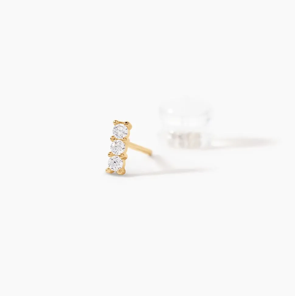 Boucles D'oreilles Puces Youssa Barrettes Or Jaune Oxyde De Zirconium