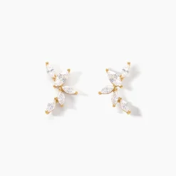 Boucles D'oreilles Puces Youssa Or Jaune Oxyde De Zirconium