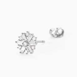 Boucles D'oreilles Puces Ysatis Argent Blanc Oxyde De Zirconium