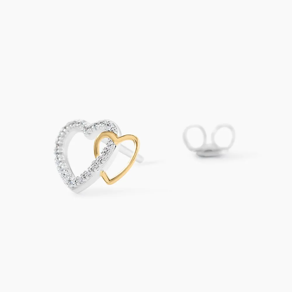 Boucles D'oreilles Puces Ysma Or Jaune Argent Blanc|Marc Orian Hot