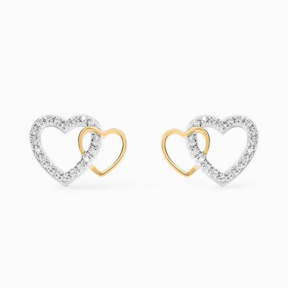 Boucles D'oreilles Puces Ysma Or Jaune Argent Blanc|Marc Orian Hot