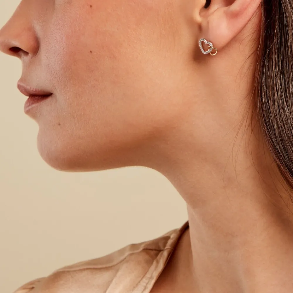 Boucles D'oreilles Puces Ysma Or Jaune Argent Blanc|Marc Orian Hot