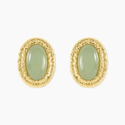 Boucles D'Oreilles Ria Puces Acier Jaune Aventurine|Marc Orian Outlet