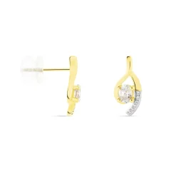Boucles D'oreilles Sagesse Or Jaune Oxyde Oxyde