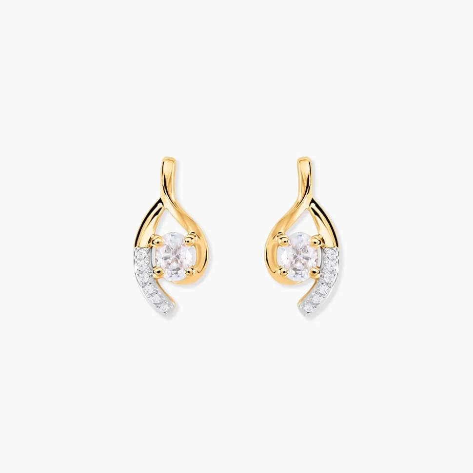 Boucles D'oreilles Sagesse Or Jaune Oxyde Oxyde