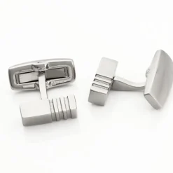 Boutons De Manchette Gary Acier Blanc