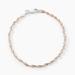 Bracelet Abie Torsade Argent Bicolore