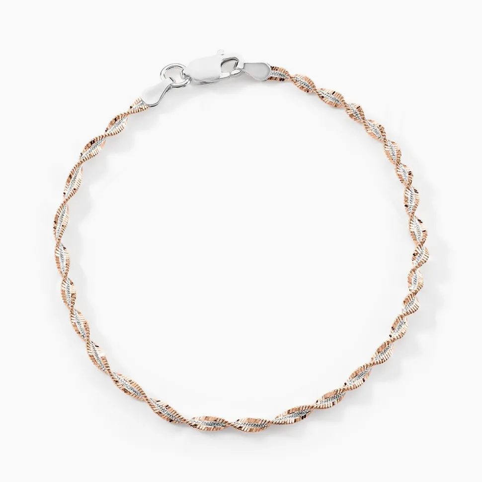 Bracelet Abie Torsade Argent Bicolore
