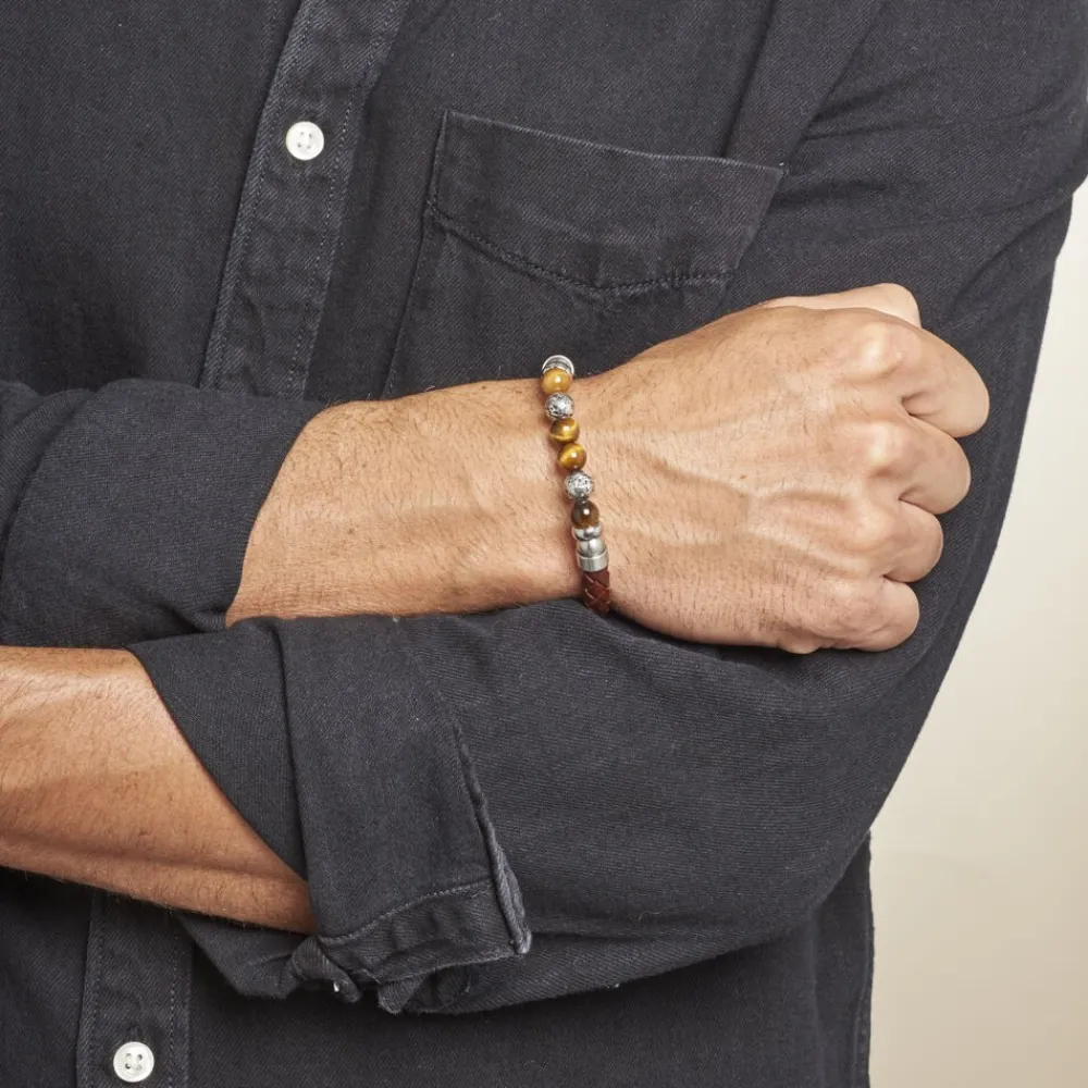 Bracelet Acier Blanc Abraham Pierre De Synthese|Marc Orian Discount