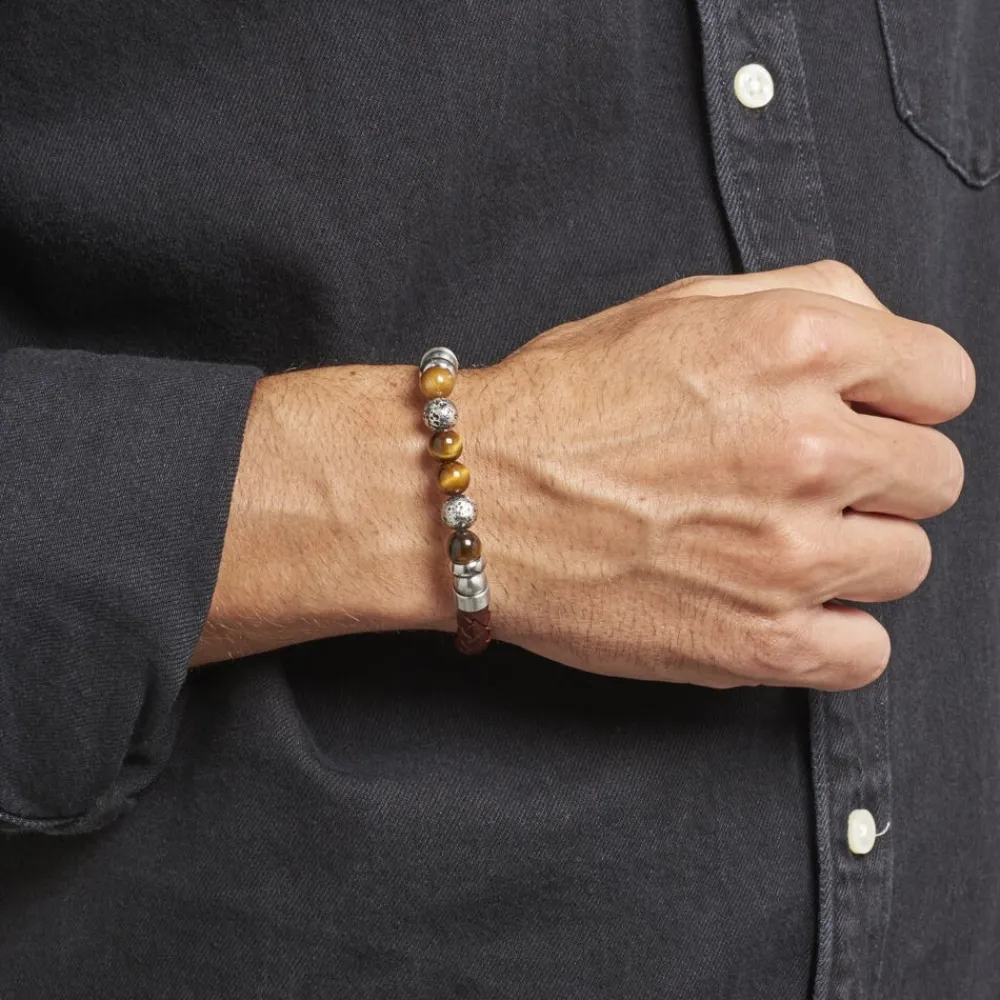 Bracelet Acier Blanc Abraham Pierre De Synthese|Marc Orian Discount
