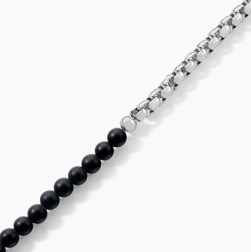Bracelet Acier Blanc Christiano Onyx