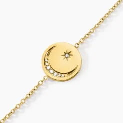 Bracelet Acier Doré Cristal