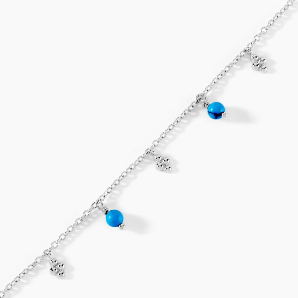 Bracelet Adiva Argent Blanc Turquoise