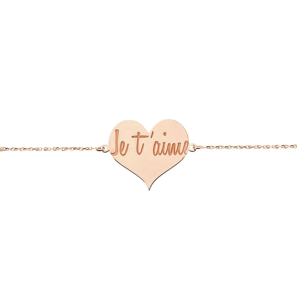 Bracelet Albizia Coeur Message Or Rose|Marc Orian Online