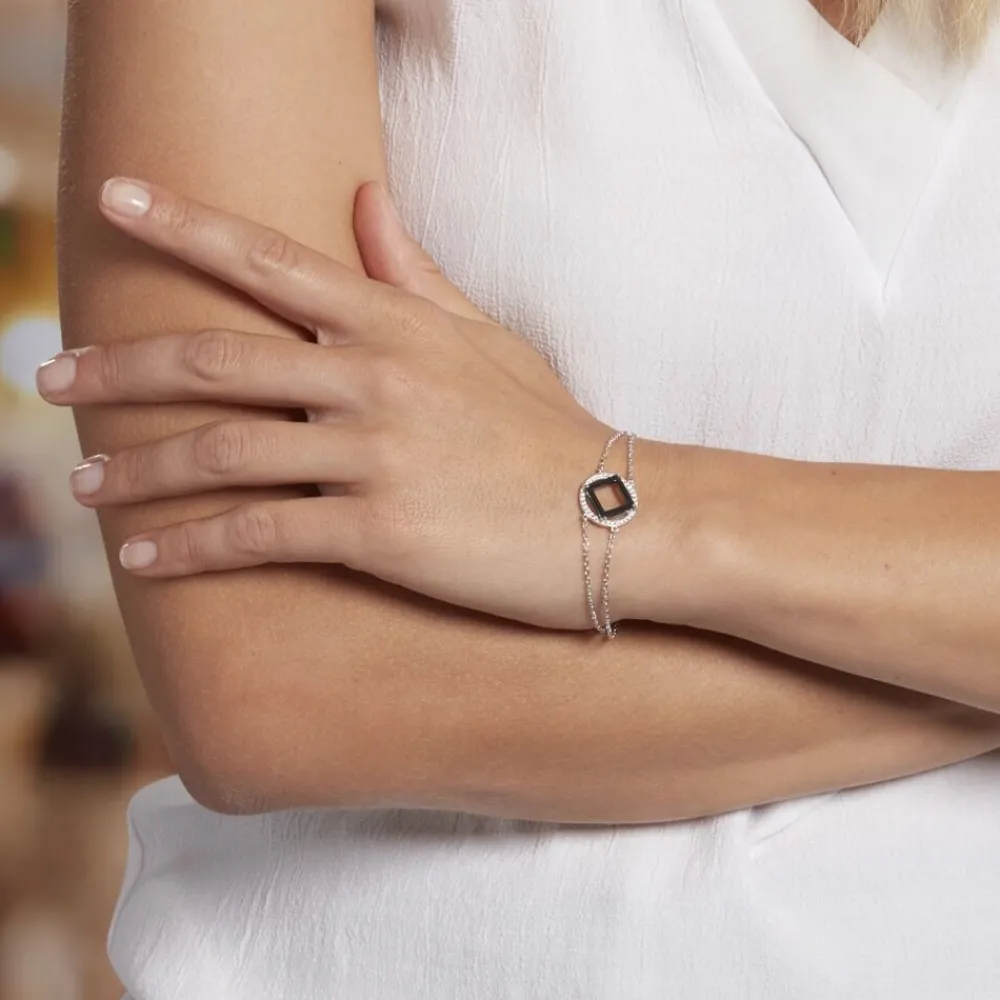 Bracelet Ally Argent Blanc Céramique Et Oxyde De Zirconium|Marc Orian Online