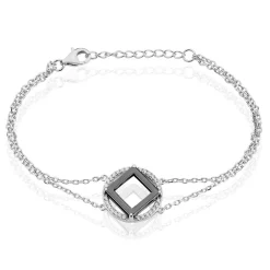 Bracelet Ally Argent Blanc Céramique Et Oxyde De Zirconium|Marc Orian Online
