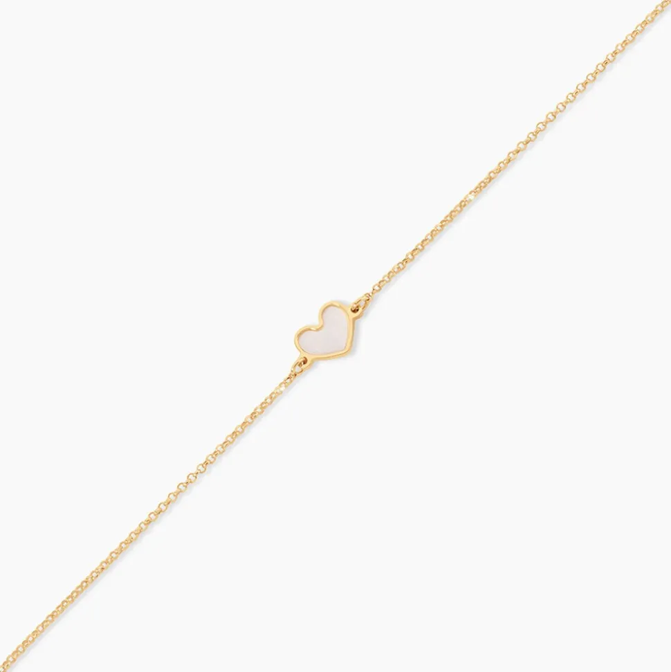 Bracelet Amaryllis Coeur Or Jaune Nacre