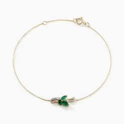Bracelet Angie Or Jaune Emeraude Diamant