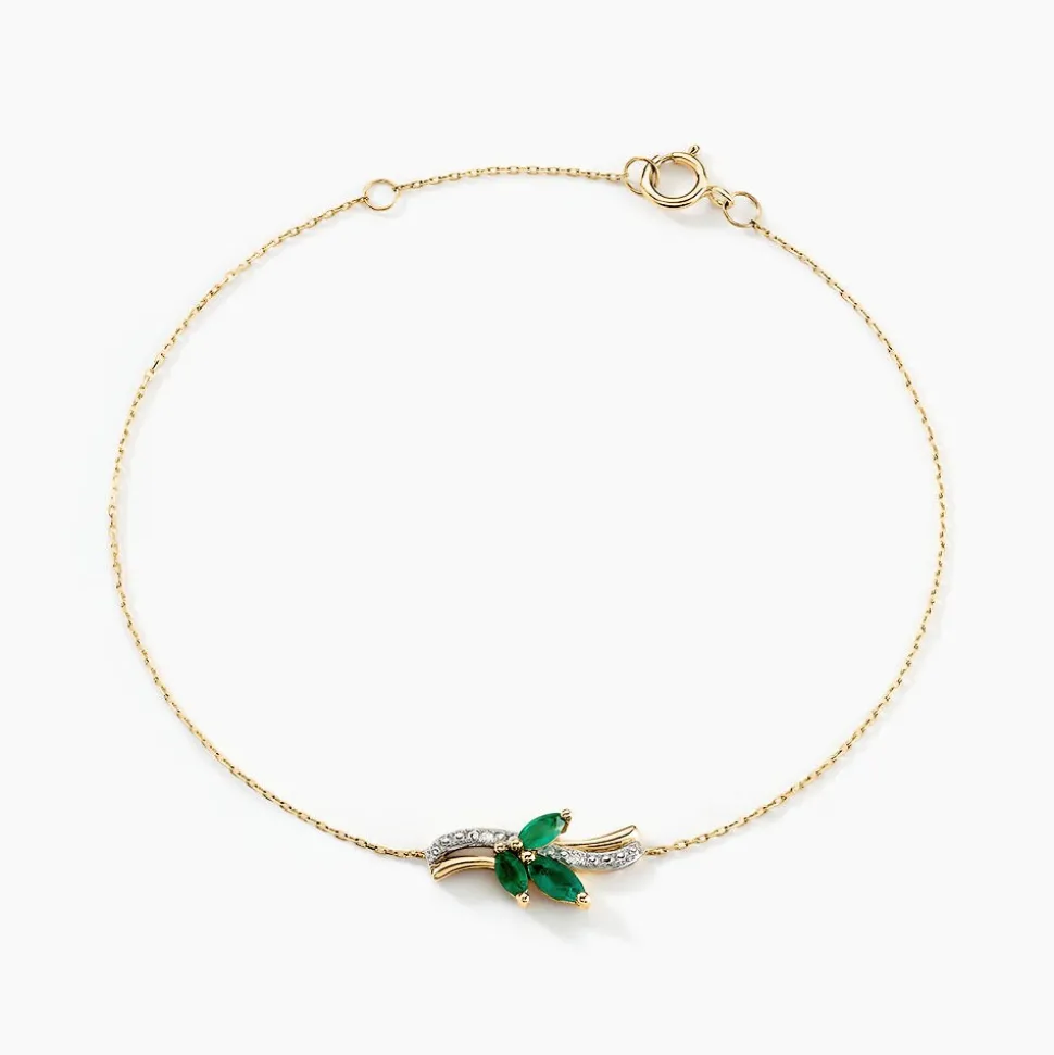 Bracelet Angie Or Jaune Emeraude Diamant
