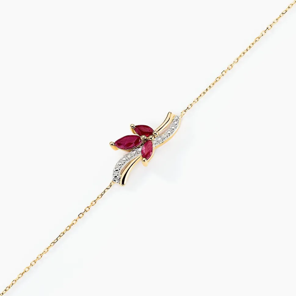 Bracelet Angie Or Jaune Rubis Diamant